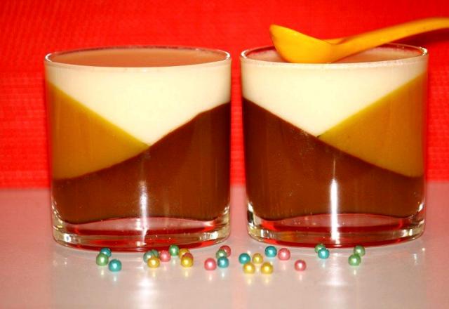 Verrine tri-gout:chocolat-citron-coco