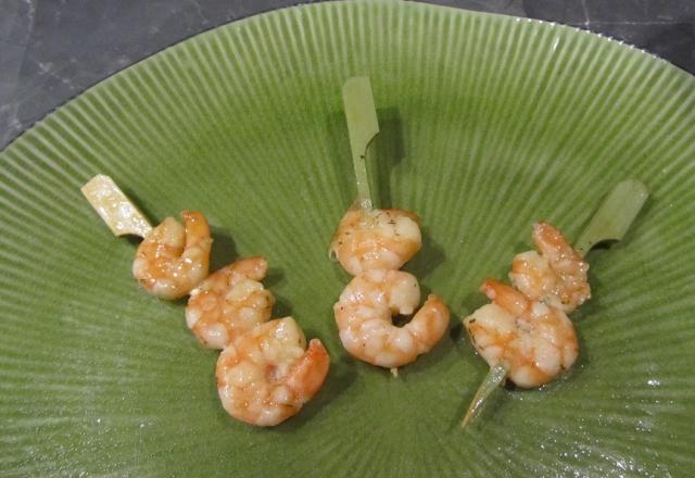 Brochettes de crevettes au piment