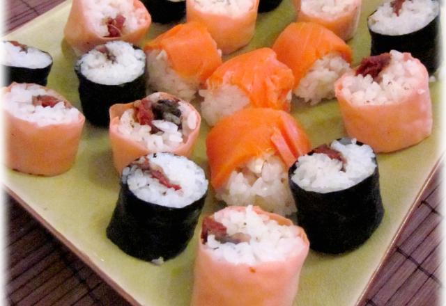 Sushis au saumon fumé