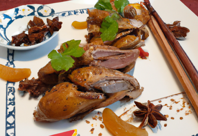 Canard mariné au miel et cinq épices