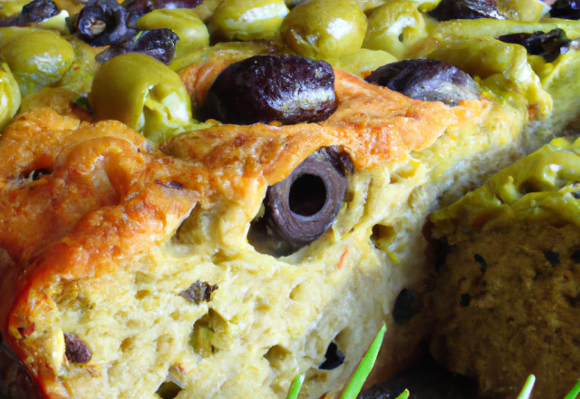 Cake aux olives vertes et noires