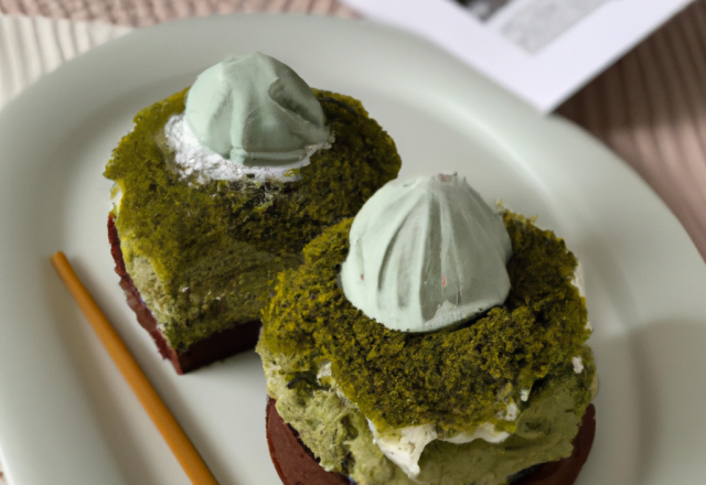 Île flottante chocolat et matcha