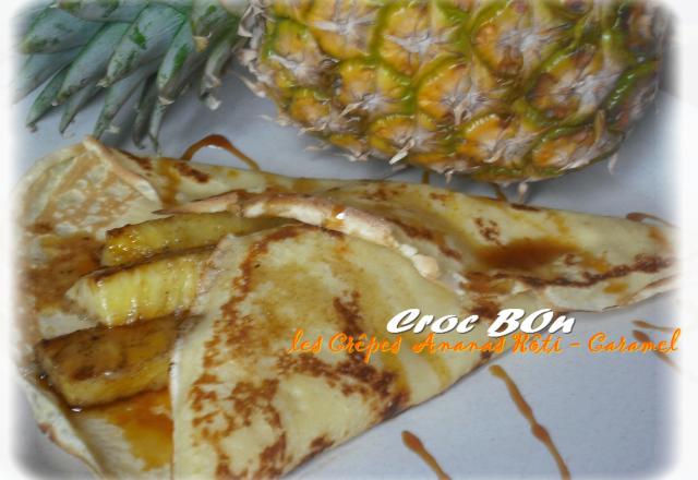 Crêpes ananas rôti et caramel