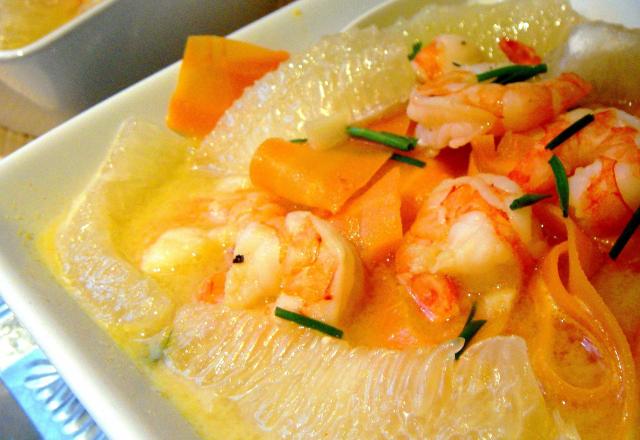 Nage de crevettes aux pamplemousses