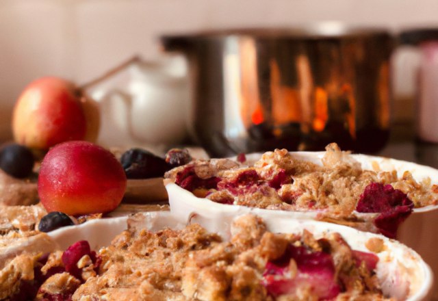 Crumble pommes framboises