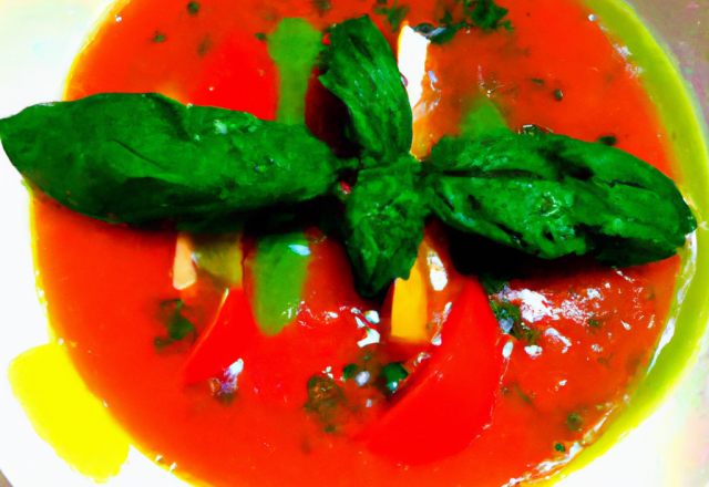 Gaspacho bicolore aux feuilles de basilic Cueillette & Cuisine