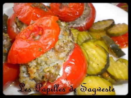 Tomates farcies aux courgettes vapeur