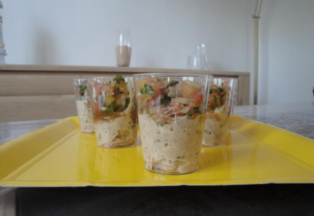 Verrine tartare de tomate au thon