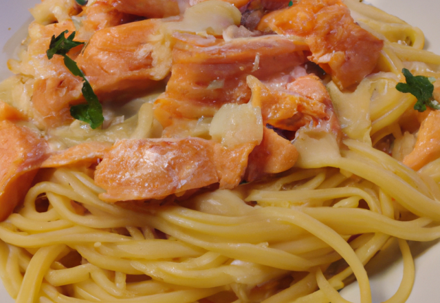 Les spaghettis barilla aux deux saumons