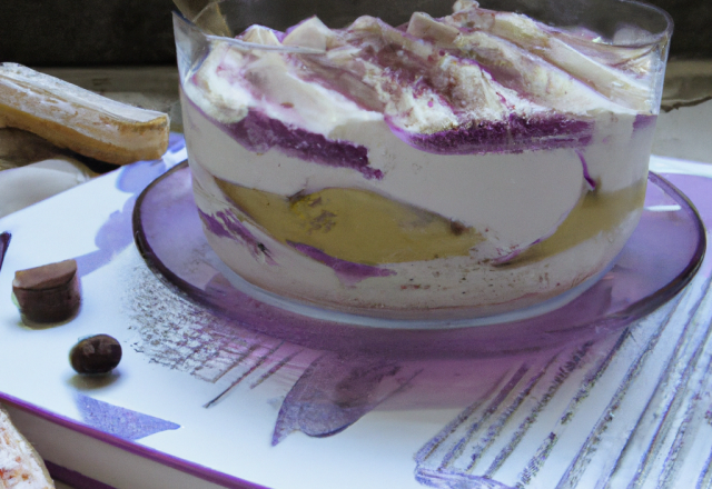 Tiramisu glacé cassis-violette