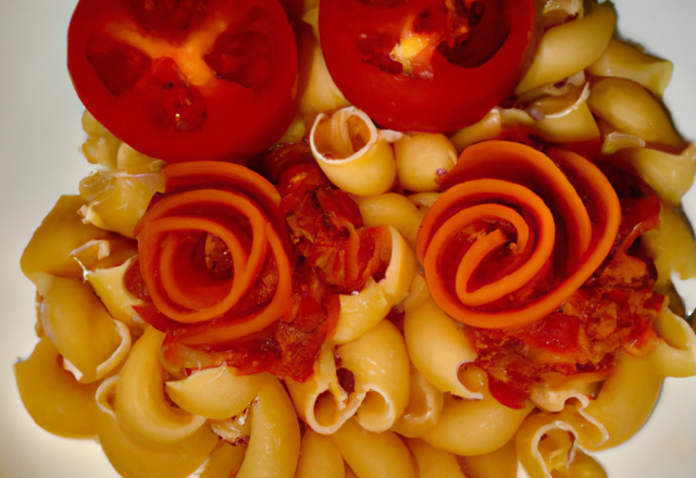 3 Pâtes à la tomate et poivron croquant