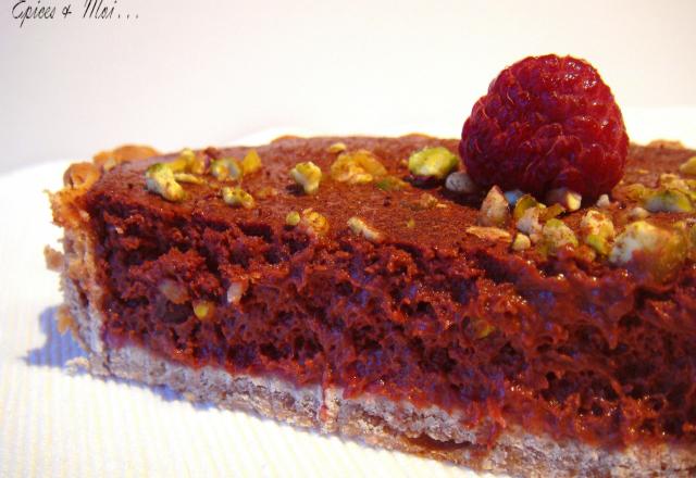 Tarte mousse chocolat  framboises