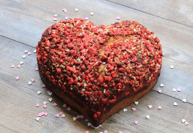 Brioche cœur aux pralines roses