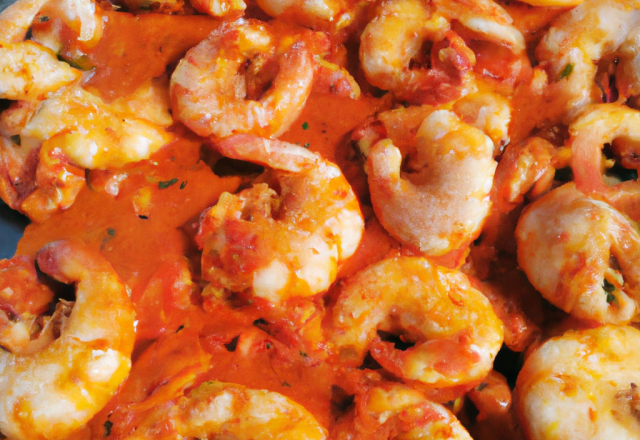 Crevettes marinées sauce sambal oelek