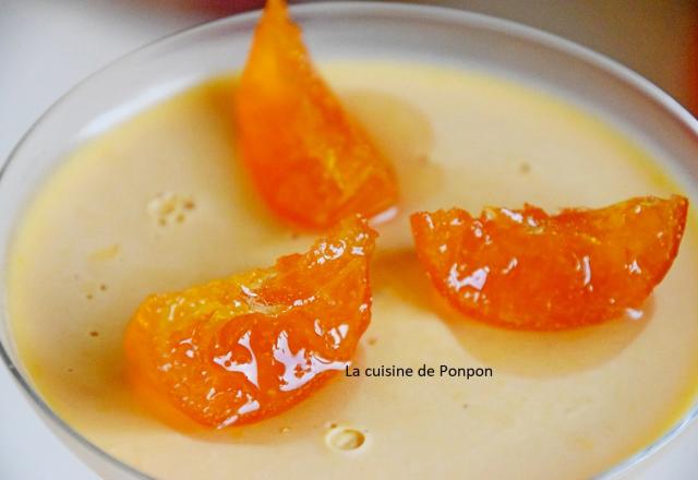 Panna cotta à la confiture de clémentine sur un lit de confiture de lait