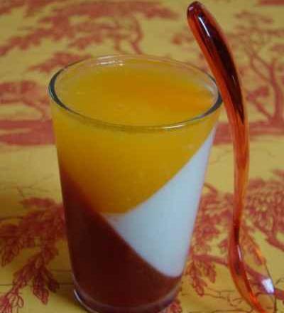 Verrine orange sanguine, bulgare fève Tonka, et mandarine