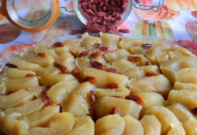 Tarte tatin pommes et baies de goji