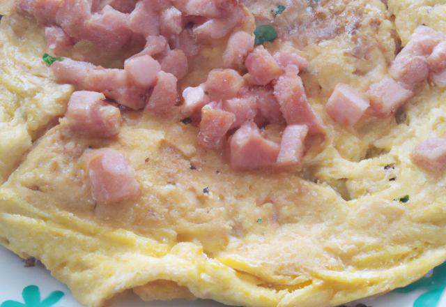 Omelette jambon au lait de soja