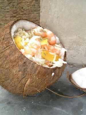 Noix de coco aux crevettes