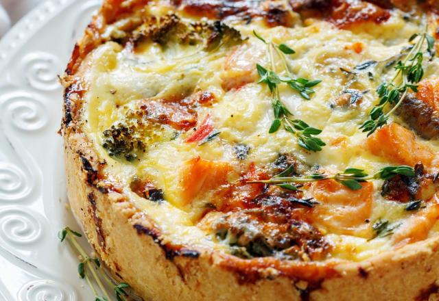 Quiche brocolis saumon