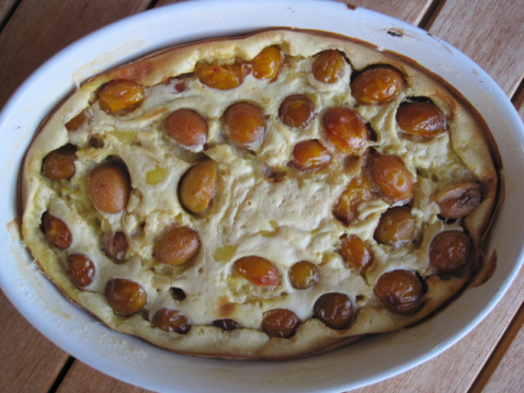 Clafoutis aux mirabelles et poudre d'amandes