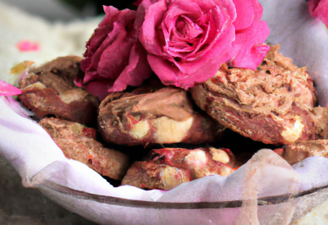 Cookies au chocolat et pralinés roses