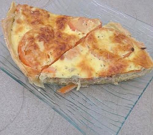 Tarte au thon, tomates et moutarde allégée