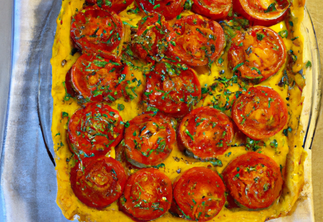 Tarte provençale rapide tomate-moutarde