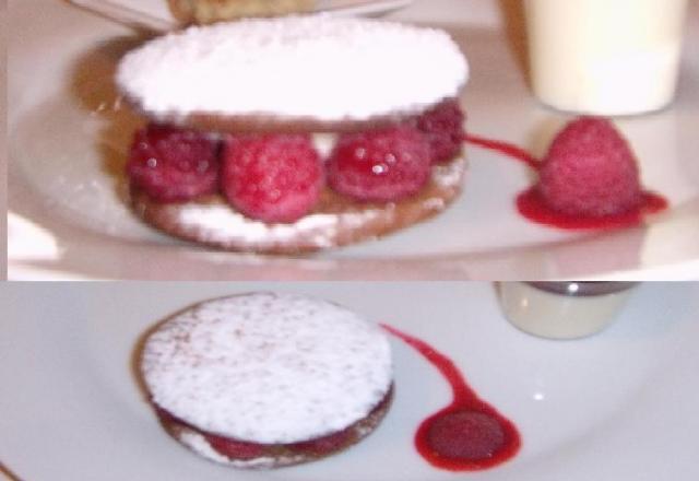 Sablés aux framboises et crème pâtissière