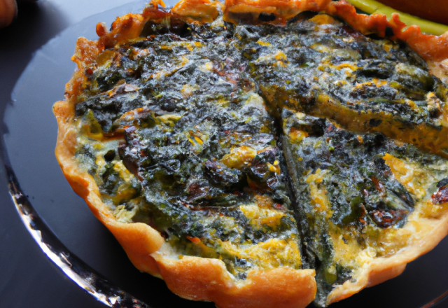 Quiche aux épinards et au Bleu d'Auvergne