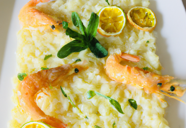 Risotto au citron et crevettes