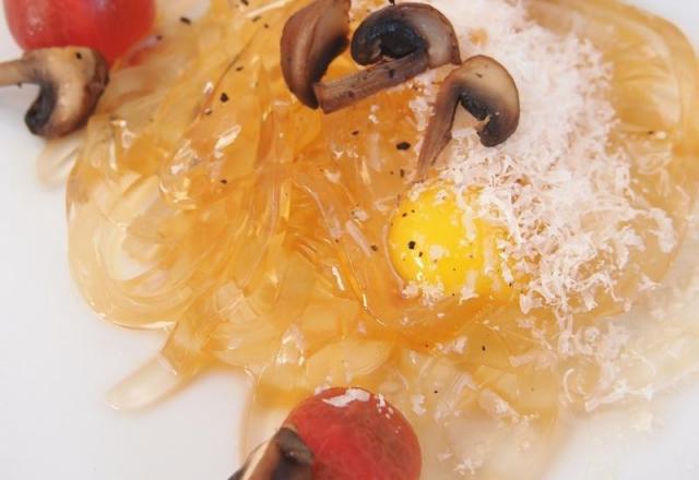 Ma participation au concours Ariaké - Tagliatelles de bouillon, pecorino et tomates juteuses ...