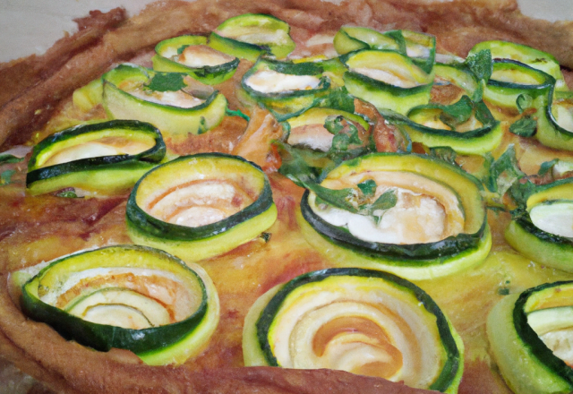 Tarte aux courgettes et fromage de brousse