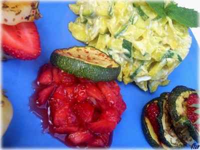 Variations sucrées-salées autour de la Noix de St Jacques, la Courgette et la Fraise