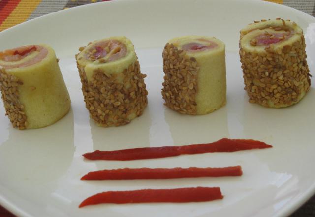 Roulé de pain de mie au saumon façon Maki