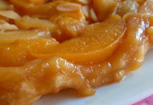 Tarte tatin en duo de pêches