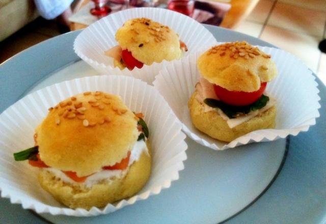 Mini burgers apéritifs aux trois saveurs