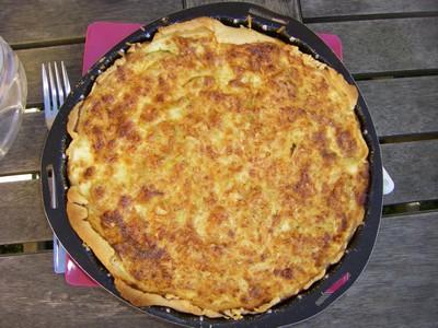 Tarte aux courgettes fromage et petits lardons