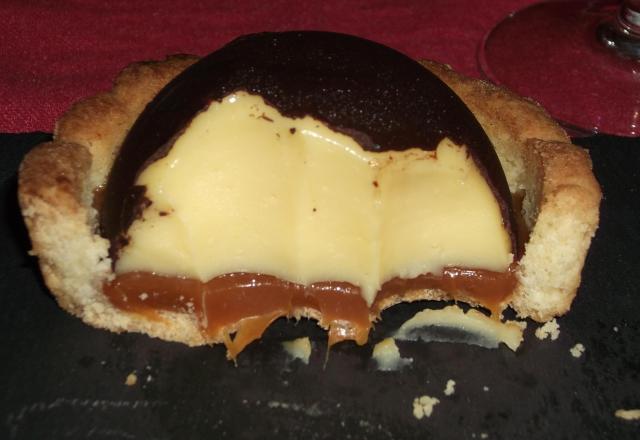 Dôme en tartelette aux deux chocolats