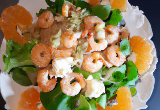 Salade de pamplemousses et crevettes