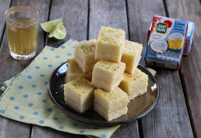 Petits carrés sablés à la crème de coco