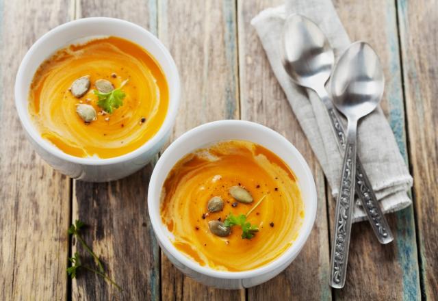 Soupe de carottes et potimarron au gingembre