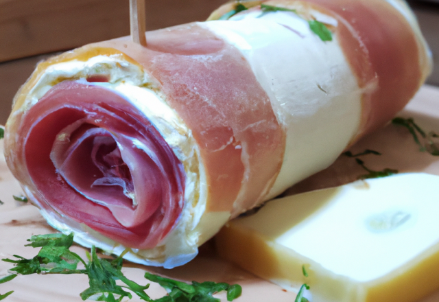 Roulé de jambon, fromage