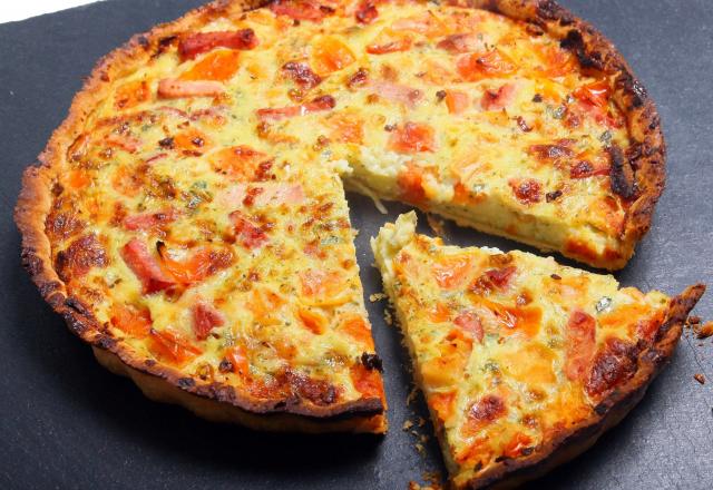 Tarte à l'italienne au jambon de Parme et basilic