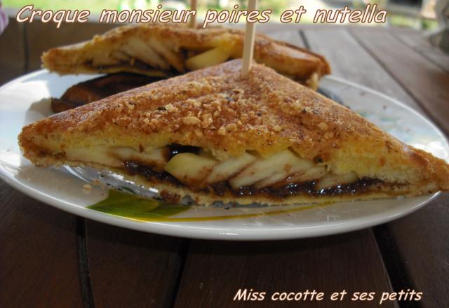 Croques monsieur aux poires et nutella