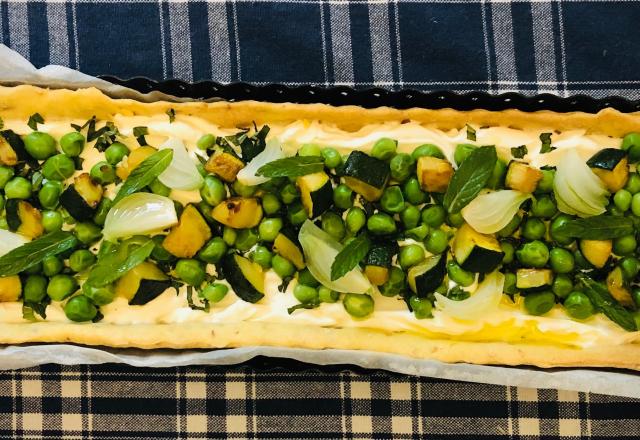 Tarte salée facile aux légumes de printemps