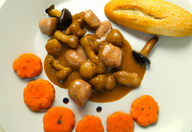 Boudin blanc aux girolles et sauce d'épices