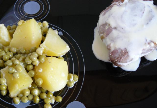 Tranche de gigot, crème à l'ail de Lomagne