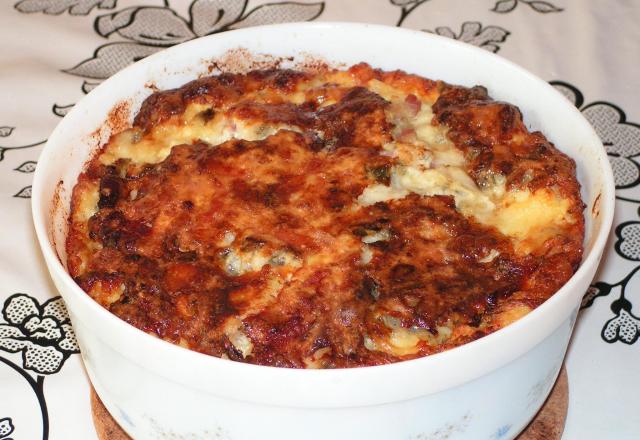 Quiche sans pâte lardon et roquefort