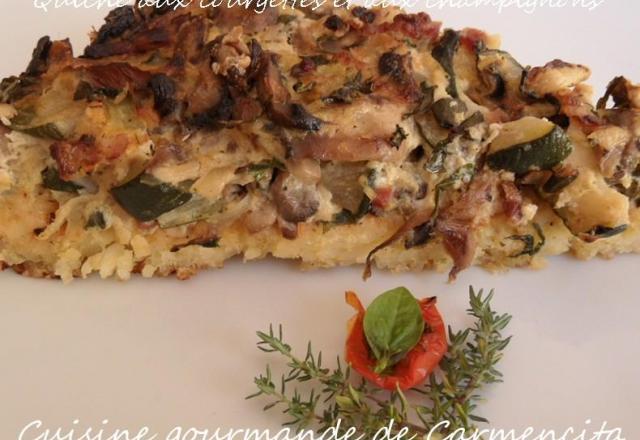 Quiche aux courgettes et aux champignons